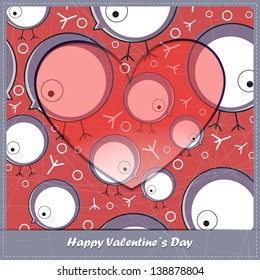 Valentine day card with birds