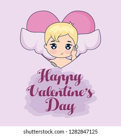 valentine day card with cupid