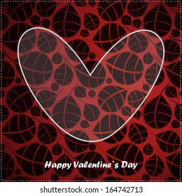 Valentine day card with floral background