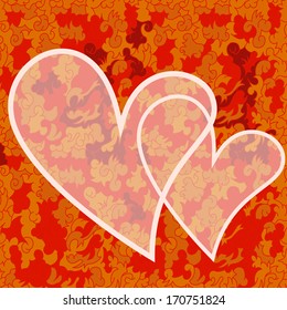 Valentine day card with floral background