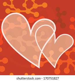 Valentine day card with floral background