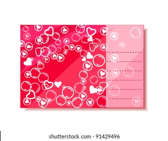 valentine day card and heart silhouettes. 14th february concept vector illustration