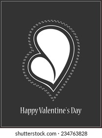 valentine day card with heart. vector illustration