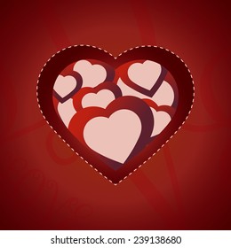 Valentine day card with heart. Vector illustration for design