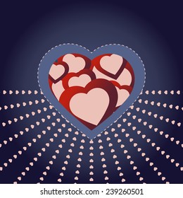 Valentine day card with heart. Vector illustration for design