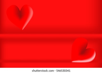 Valentine day card heart vector  red background