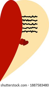 Valentine Day Card Icon. Flat Color Design. Vector Illustration.
