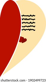 Valentine Day Card Icon. Flat Color Design. Vector Illustration.