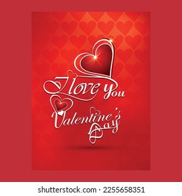 Valentine day card, card for love 