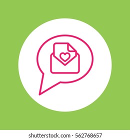 valentine day card notification envelope line icon