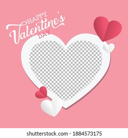 valentine day card with the pink background and a love image placeholder, happy valentine day