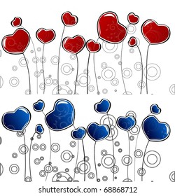 valentine day card vector with flower  and heart