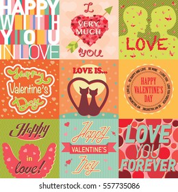 Valentine day cards template vector.