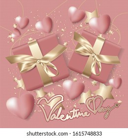 Valentine Day Celebration Background Template Vector Illustration