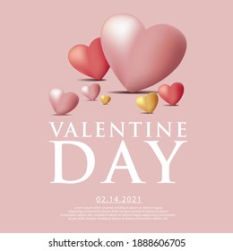 Valentine Day Celebration Background Template Vector Illustration