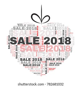 Valentine day collage with SALE word in shape of heart. Related tags vector illustration made with using SIL Open Font License fonts