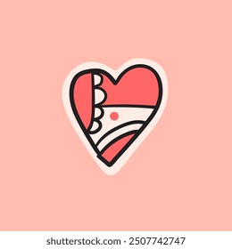 Valentine day collection. Hand drawn cartoon cute heart elements