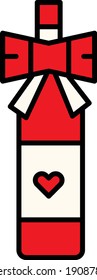 Valentine day colorful outline icons