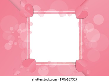 Valentine day concept background, Vector illustration, paper hearts Cute love sale banner or greeting card