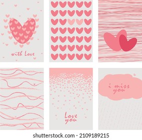 Valentine day concept design set collection. For banner, wallpaper, greeting card or poster and other. Vector illustration.