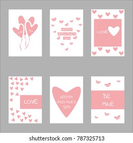 Valentine day concept design set collection. For banner, wallpaper, greeting card or poster and other.