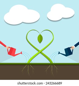 valentine day concept. flat design.