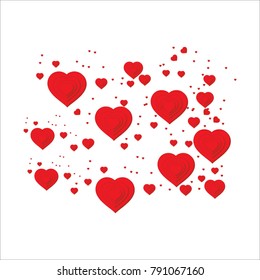 Valentine Day concept Icon and Signs/Symbol for background. Heart Red Flat Vector illustration isolated on white background. Cute love sale banner for greeting card, print cards, banner, poster