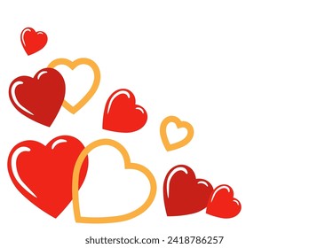 Valentine Day Corner Border Heart Decoration