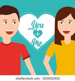 valentine day couple love heart greeting card