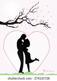 Valentine day Couple in love. Vector