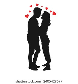 Valentine day couple Vector Silhouettes