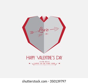 Valentine day. Creative paper heart
