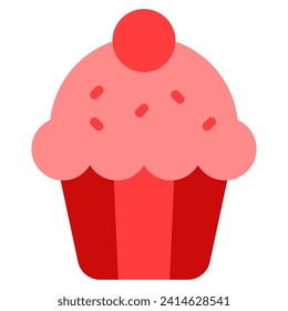 Valentine day Cupcake object illustration