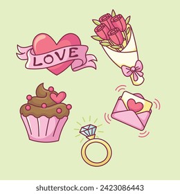 Valentine day decoration gift love and lover celebration holiday vector art February