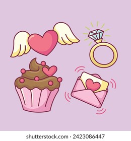 Valentine day decoration gift love and lover celebration holiday vector art February