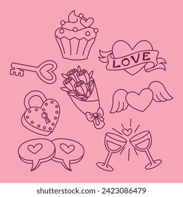 Valentine day decoration gift love and lover celebration holiday vector art February