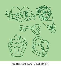 Valentine day decoration gift love and lover celebration holiday vector art February