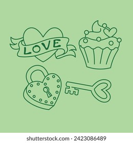 Valentine day decoration gift love and lover celebration holiday vector art February