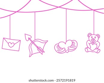 Valentine Day Decoration Hanging Illustration