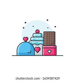 Valentine Day Design Illustration Cartoon Style Suitable eb Landing Page, Banner, Flyer, Sticker, Wallpaper, Background