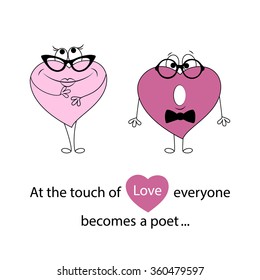 Valentine day doodle hearts, card, icon for valentines day. Vector illustration card icon for valentines day

