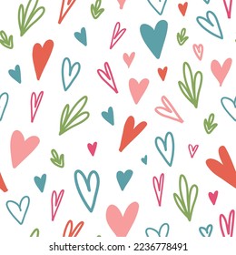 Valentine Day Doodle seamless pattern