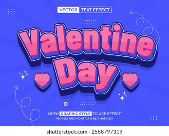 valentine day editable text, font effect, 3d text for title