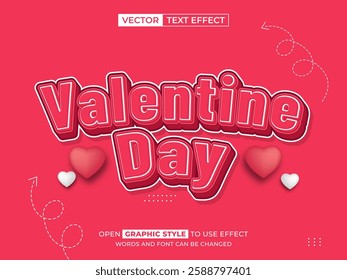 valentine day editable text, font effect, 3d text for title