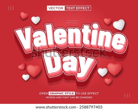 valentine day editable text, font effect, 3d text for title