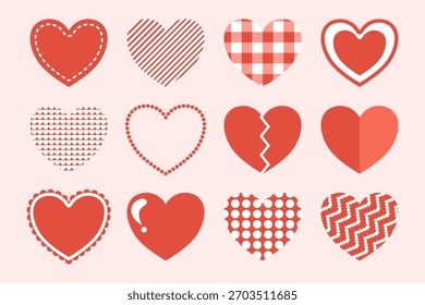 valentine day element with hearts set