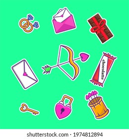 valentine day with element of valentine illustration, vector, concept, cartoon
