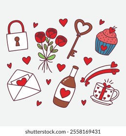 Valentine day elements vector art
