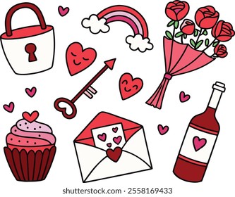 Valentine day elements vector art