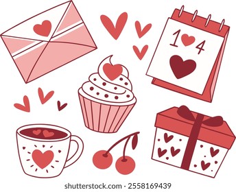 Valentine day elements vector art